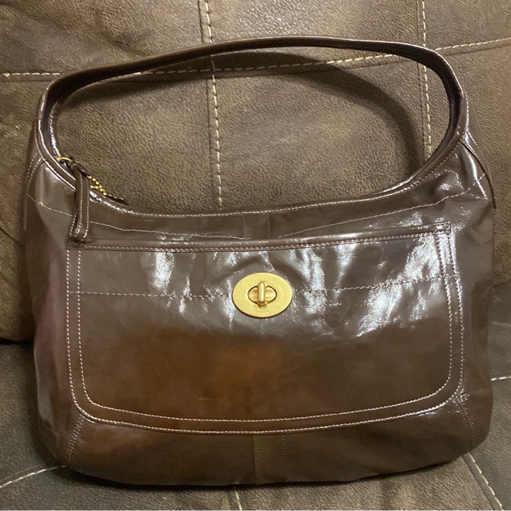 COACH Authentic Vintage Hobo original Dark Brown & Matching Logo Wallet set